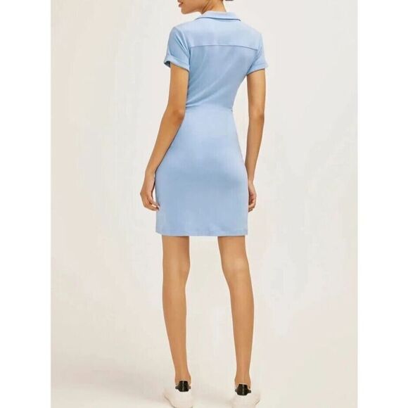 Three Dots SOU0280S Women's Sz Large Lichen Blue Collared Wrap Style Dress - Picture 7 of 9